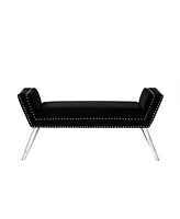 Upholstered Velvet Bench – Chic Accent Bench with Soft Cushion for Bedroom, Entryway, or Living Room