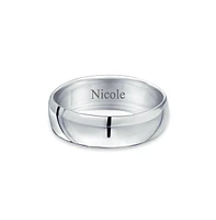 Bling Jewelry Simple Traditional Dome Promise Band Ring .925 Sterling Silver 7MM Comfort Fit