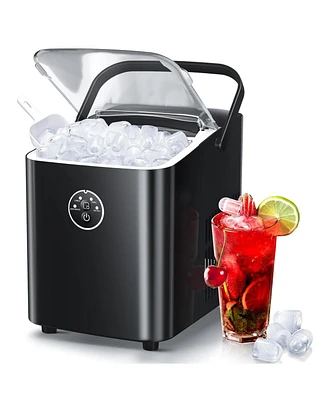 Cowsar Ice Maker Countertop Ice Machine, 2 Sizes S/L 8 Bullet Ice Ready in 9 Mins, 26.5lbs/24H, Portable Small Ice Maker with Self-Cleaning,Scoop,Bask