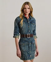 Lauren Ralph Women's Denim Trucker Dress