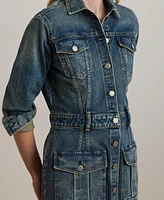 Lauren Ralph Women's Denim Trucker Dress