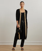 Lauren Ralph Women's Two-Tone Cotton-Blend Cardigan