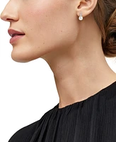 Grown With Love Cultured Freshwater Pearl (7-1/2mm) & Lab Grown Diamond (3/8 ct. t.w.) Small Hoop Earrings in 14k Gold