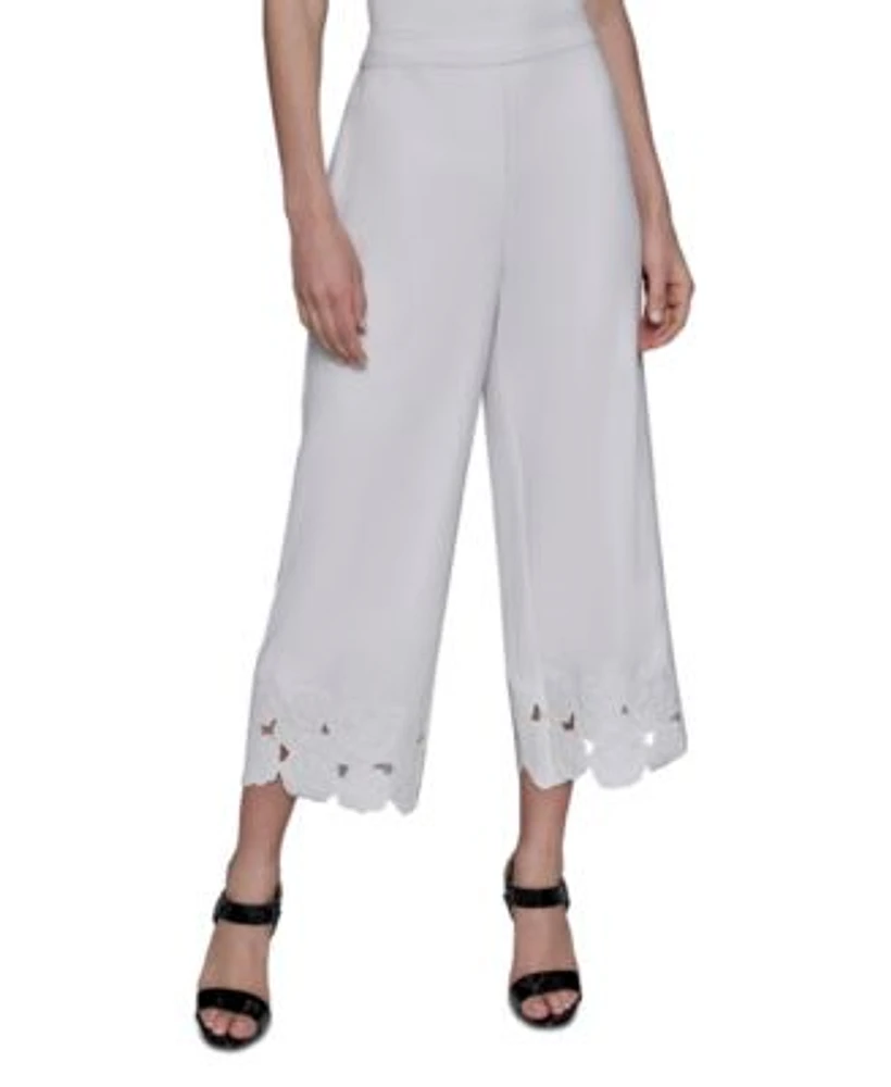 Karl Lagerfeld Paris Womens Floral Hem Pull On Pants 0 14p