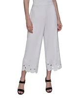 Karl Lagerfeld Paris Womens Floral Hem Pull On Pants 0 14p