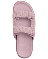 Coach Women's Sculpted C Quilted Washed Denim Double Band Sandals