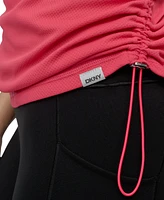 Dkny Sport Women's Crewneck Short-Sleeve Side-Ruched Top