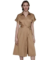 Karl Lagerfeld Paris Women's Cotton A-Line Shirtdress