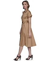 Karl Lagerfeld Paris Women's Cotton A-Line Shirtdress