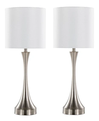 Lumisource 25" Metal Lenuxe Contemporary Table Lamp, Set of 2