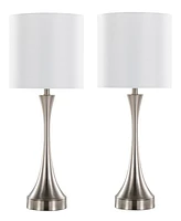 Lumisource 25" Metal Lenuxe Contemporary Table Lamp, Set of 2