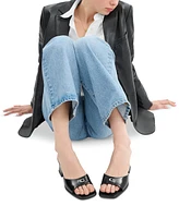 Coach Women's Sculpted C Leather Block-Heel Sandals