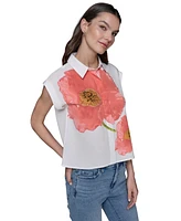 Karl Lagerfeld Paris Women's Floral-Print Blouse