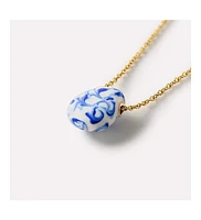 Ana Luisa - Gold Statement Necklace - Pebble Mini Marble Blue