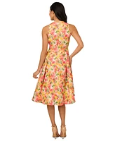 Adrianna Papell Women's Floral-Print Ruffle-Trim Dress