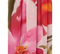 Adrianna Papell Petite Floral Chiffon Halter Gown