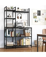 5-Tier Bakers Rack with Power Outlets and 10 S-Shaped Hooks – Multi-Functional Kitchen Storage Electrical Access