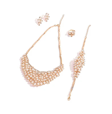 Sohi Women's Gold Plated Designer Jewellery Set