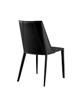 Faux Leather Dining Chair with Armless Design for Kitchen or Room