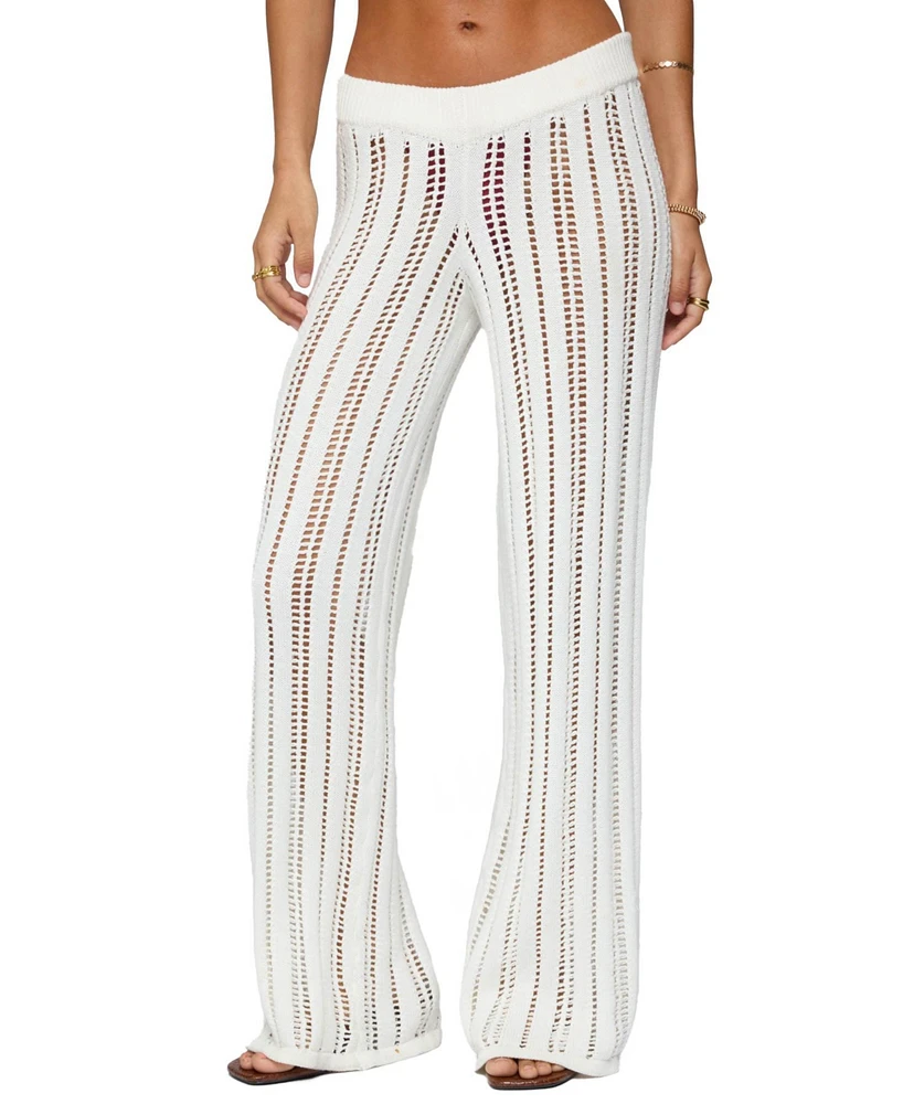 Edikted Women's Echo Ladder Knit Pants