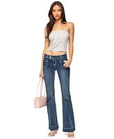 Edikted Women's Mixed Floral Pointelle Tube Top