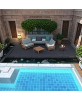 12" Patio Deck Tiles, Diy Interlocking, Indoor/Outdoor, Easy Install, 44pcs, Dark Gray