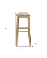 Solid Wood Bar Stool Backless Design for Counter or Bistro Seating