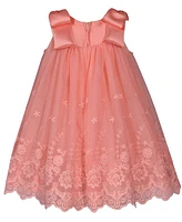 Bonnie Baby Girls Bow Shoulder Embroidered Float Dress