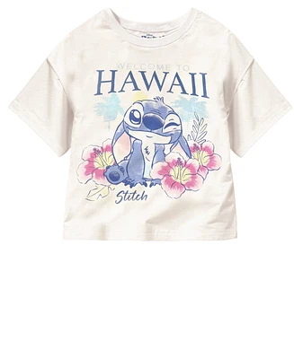 Disney Big Girls Stitch Short Sleeve Kauai Chief Value Cotton T-Shirt