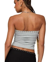 Edikted Women's Built Bra Grommet Tube Top