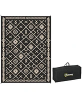 Outsunny Outdoor Rug, 9' x 18' Floor Mat, Rhombus