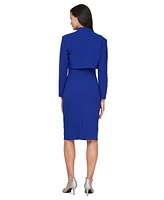 Alex Evenings Women's Rosette-Trim Square-Neck Dress & Shrug