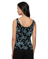 Alex Evenings Women's Printed Glitter-Knit Scoop-Neck Tank Top & Jacket