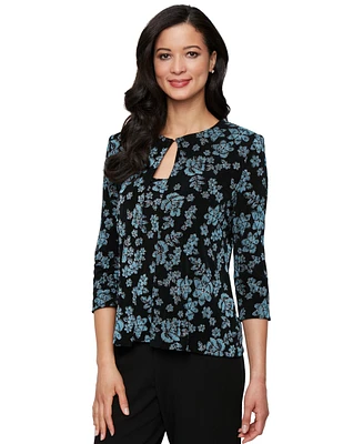 Alex Evenings Petite 3/4-Sleeve Glitter Twinset