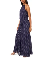 Msk Women's Sleeveless Wide-Leg Sequin Jumpsuit
