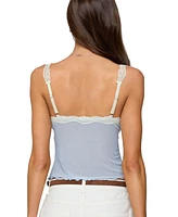 Edikted Women's Contrast Lacey Mesh Tank Top