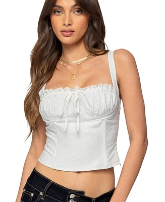 Edikted Women's Dulcie Dotted Cotton Bustier Top