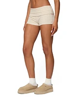 Edikted Women's Kodi Striped Fold Over Shorts