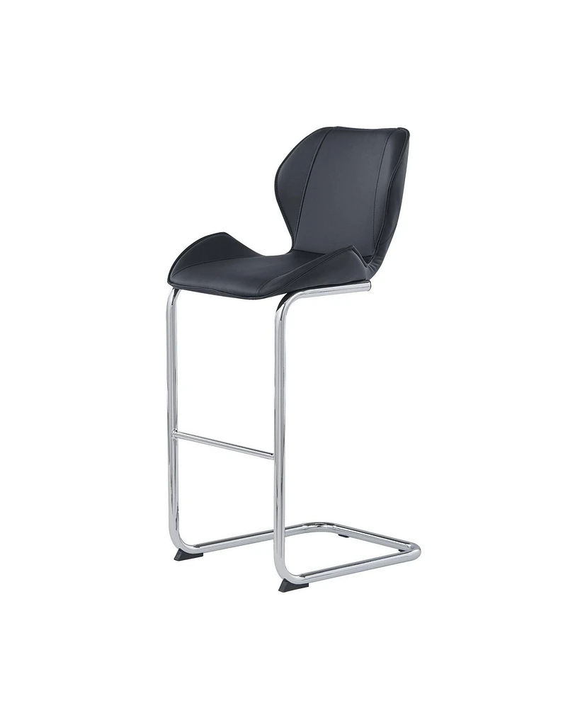 Set of Four Metal Bar Height Chairs with Low Back for Kitchen or