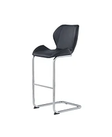Set of Four Metal Bar Height Chairs with Low Back for Kitchen or