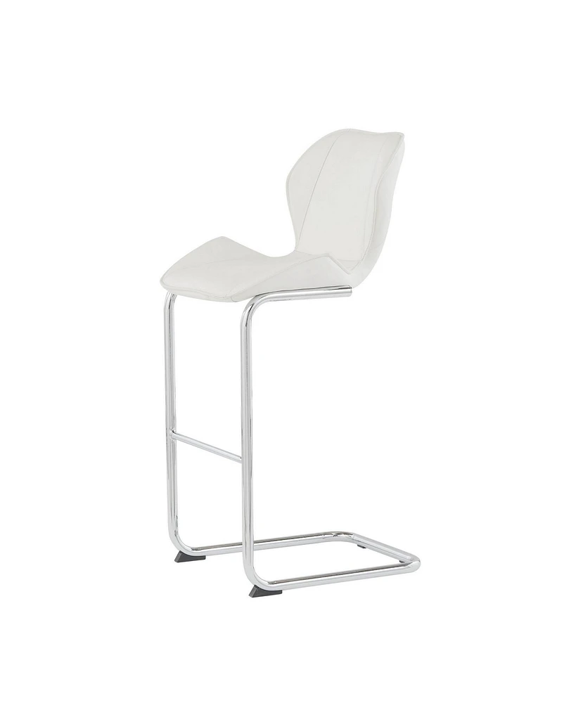 Set of Four Metal Bar Height Chairs with Low Back for Kitchen or