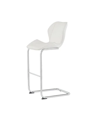 Set of Four Metal Bar Height Chairs with Low Back for Kitchen or