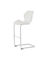 Set of Four Metal Bar Height Chairs with Low Back for Kitchen or