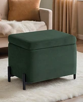 Lifestyle Solutions 24" Velvet Kyoto Small Storage Ottoman
