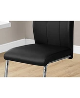 Set of Two Upholstered Faux Leather Dining Side Chairs