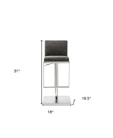 Sleek Stainless Steel Bar Height Chair for Indoor or Outdoor Use