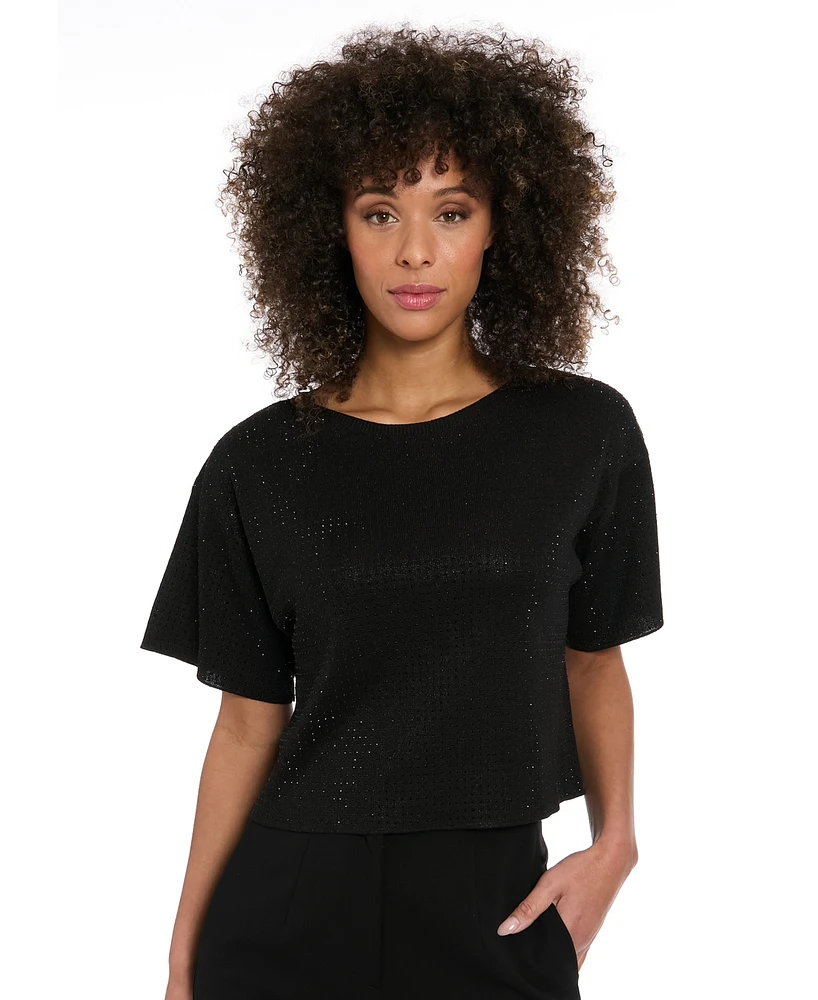 Muse Women's Studded Relaxed Crewneck Tee
