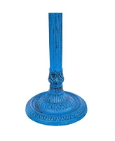 Garden Visitor Metal Bird Bath with Uv-Resistant Finish - Cast Aluminum Blue Patina 22.75" H