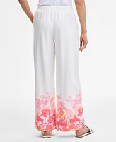 Jm Collection Women's Printed Linen-Blend Pants, Exclusively at Macy's