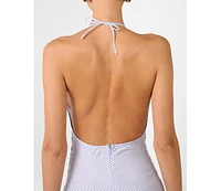WeWoreWhat Women's Halter Tie Neck Maxi Dress